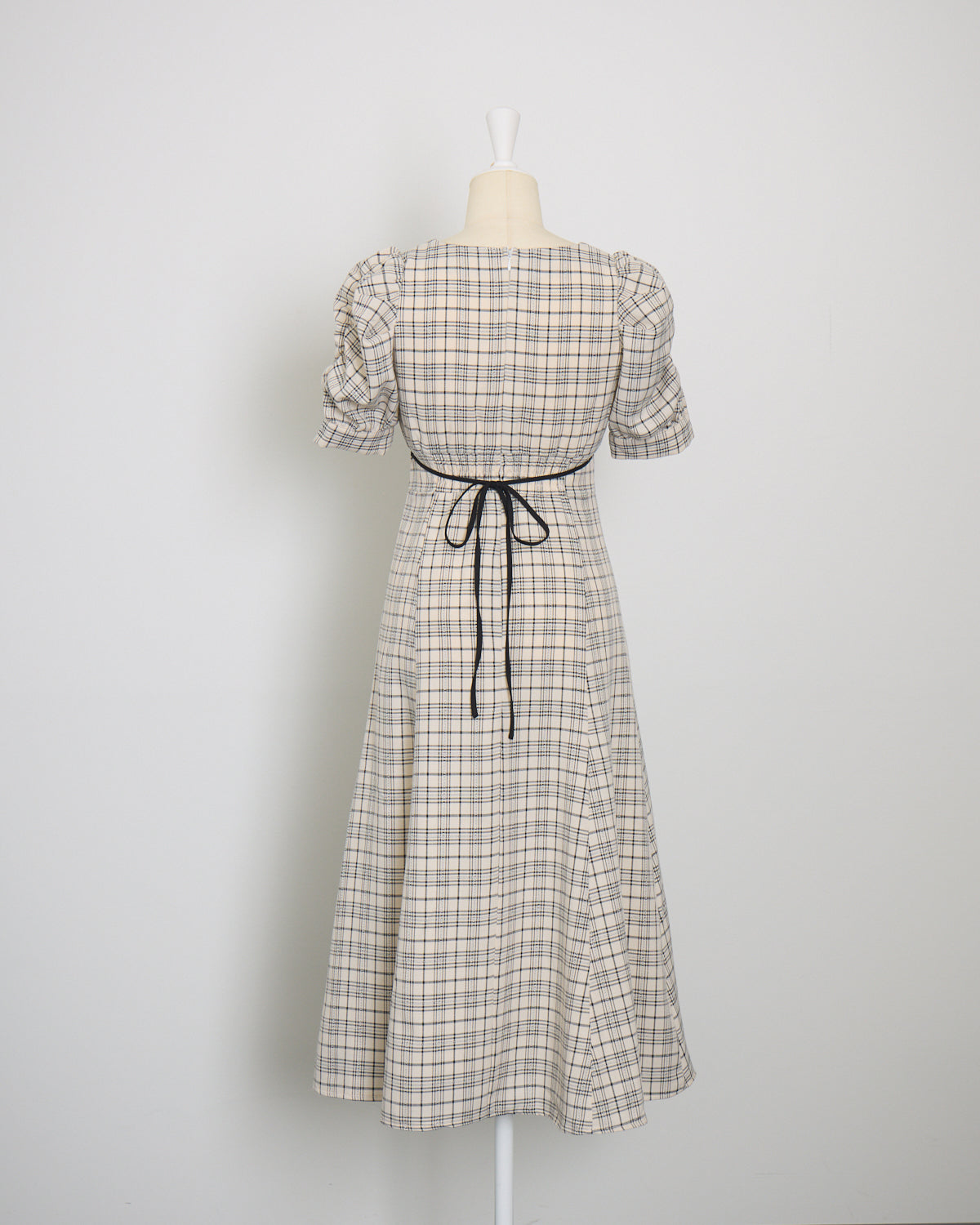 コットンフリルリボンロングワンピース