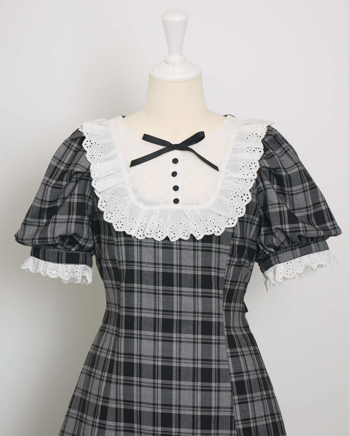 コットンレースドーリーカフェワンピ