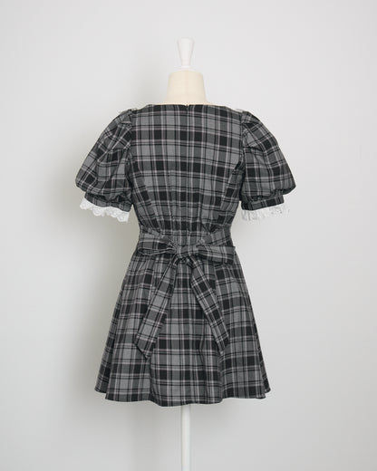 コットンレースドーリーカフェワンピ