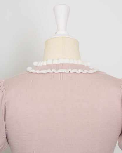 チョーカーフリルヨーク切替ニット