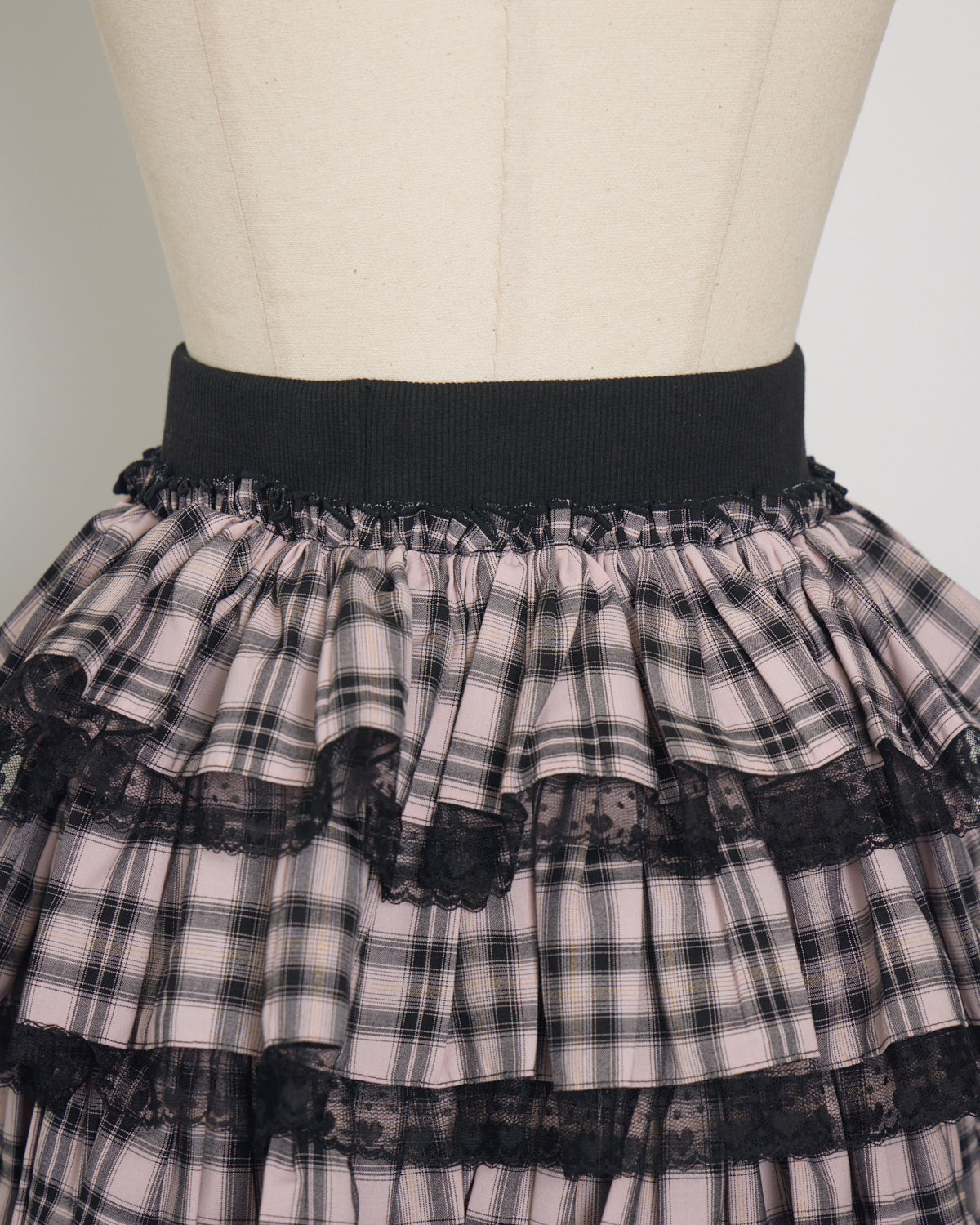 レース付きティアードミニスカート