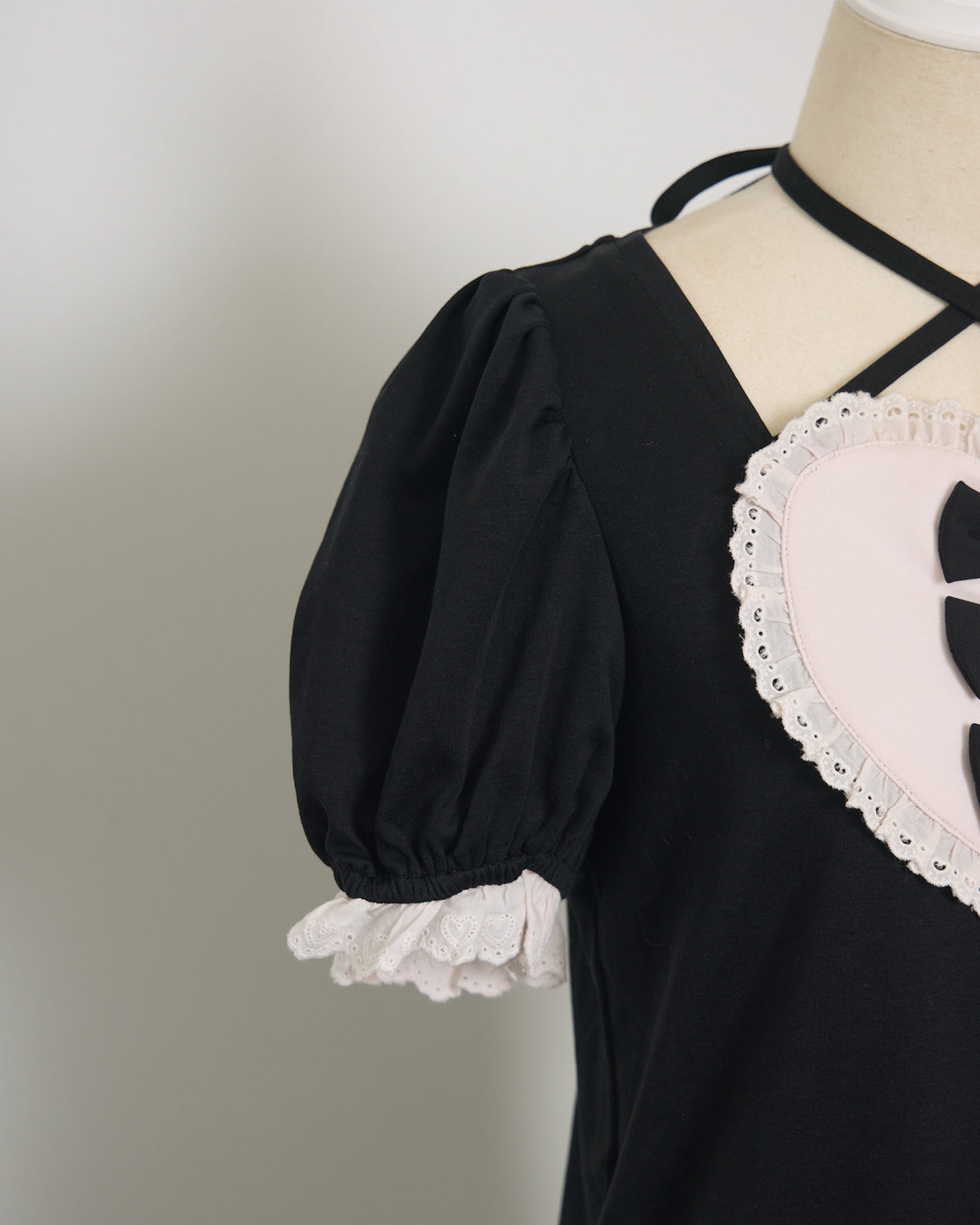 ハートリボンパフスリーブTシャツ