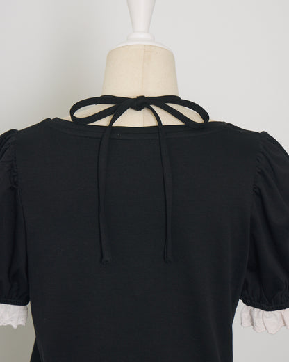 ハートリボンパフスリーブTシャツ