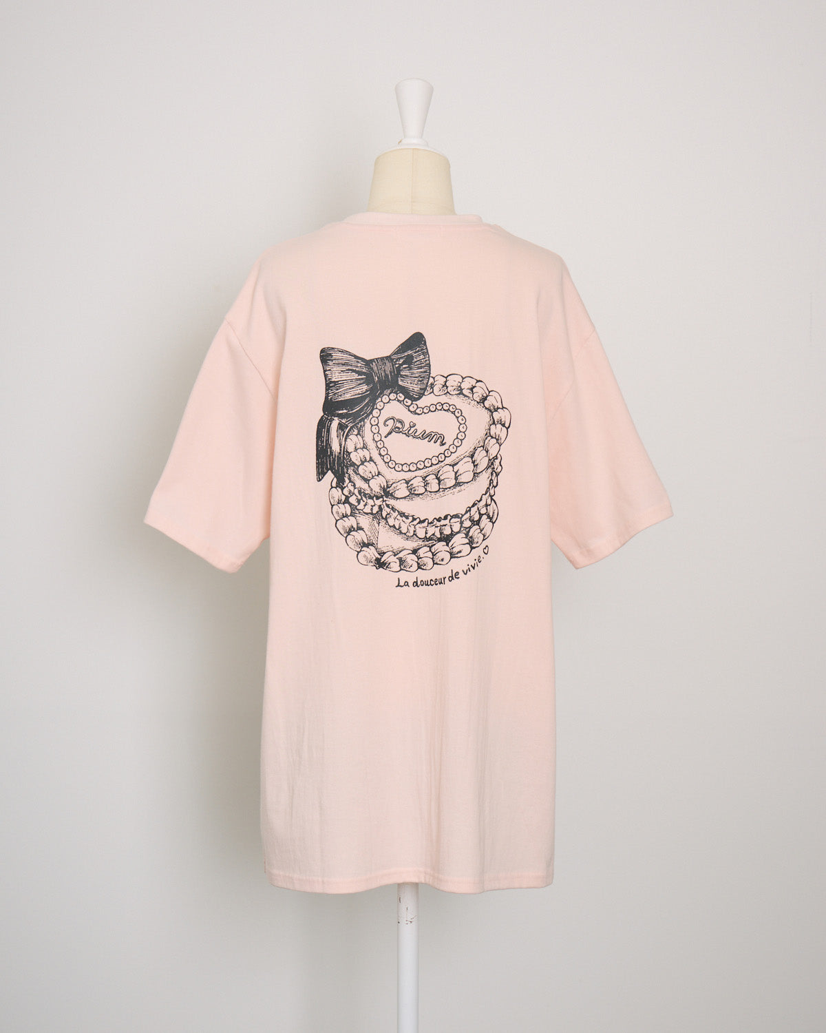 piumハートケーキオーバーサイズTシャツ 黒 piumハートケーキオーバーサイズTシャツ