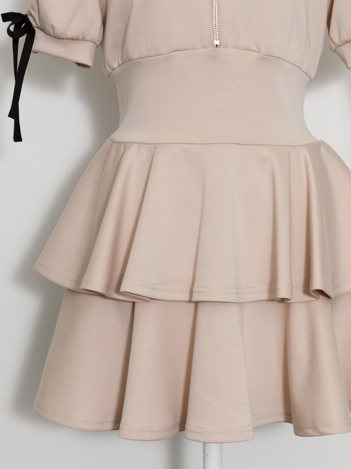 ダブルラインティアードジャージワンピース