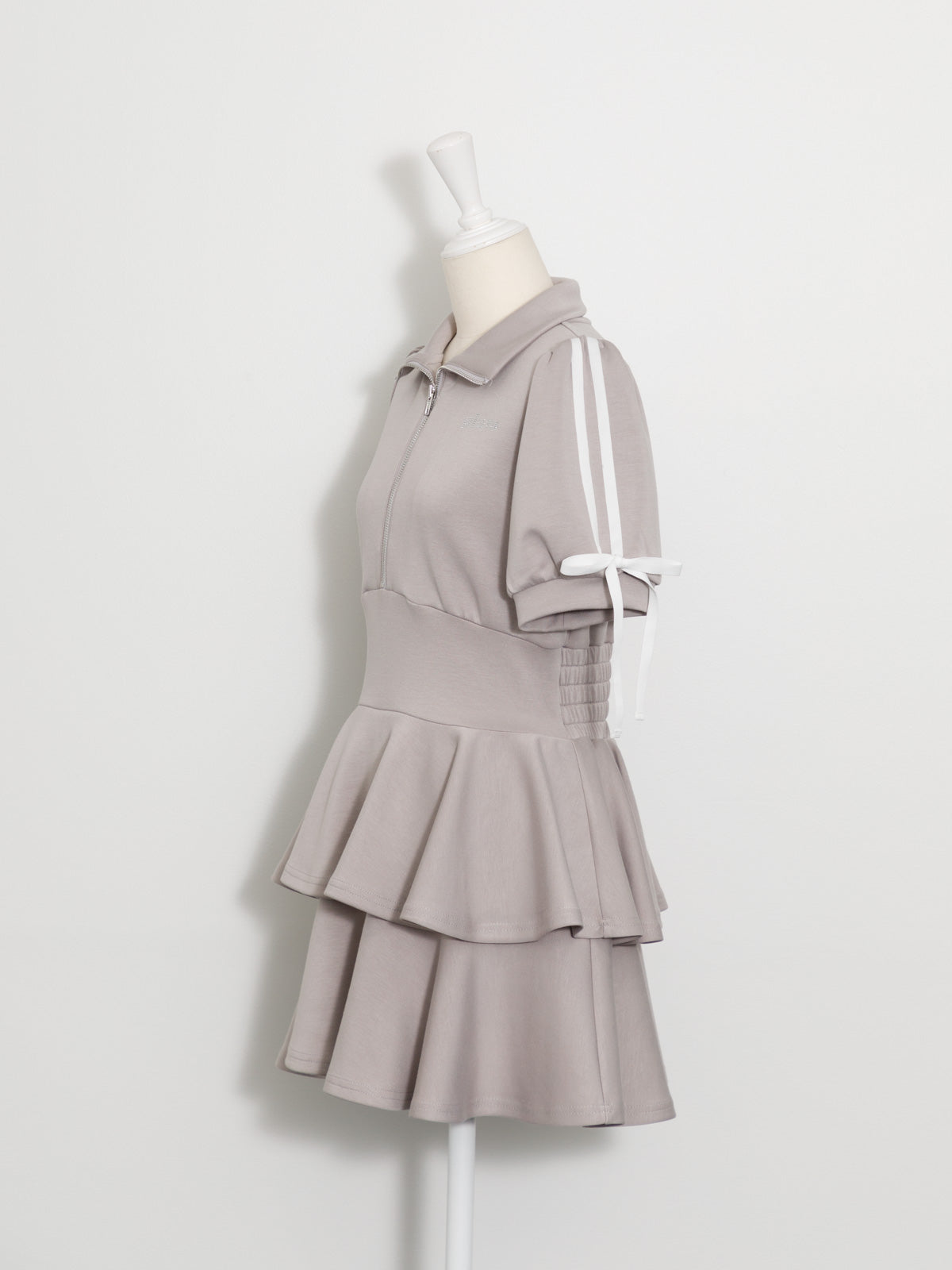 ダブルラインティアードジャージワンピース
