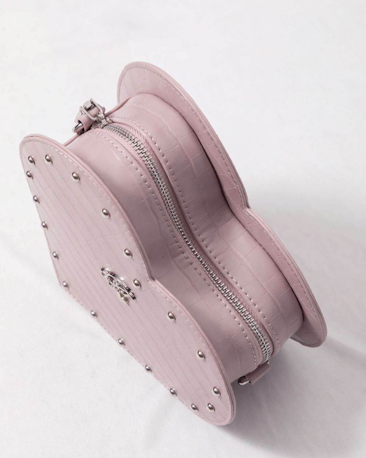 pium クロコ調ハートバッグ ピンク クロコ調ハートバッグ – pium