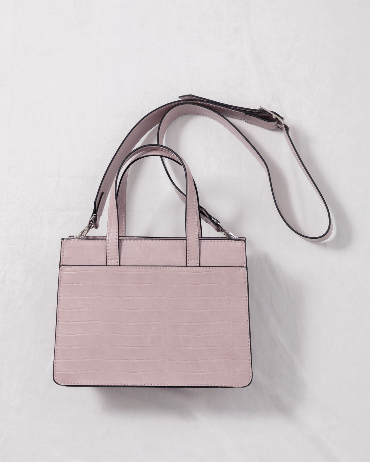 クロコ調スクエアミニトートバッグ