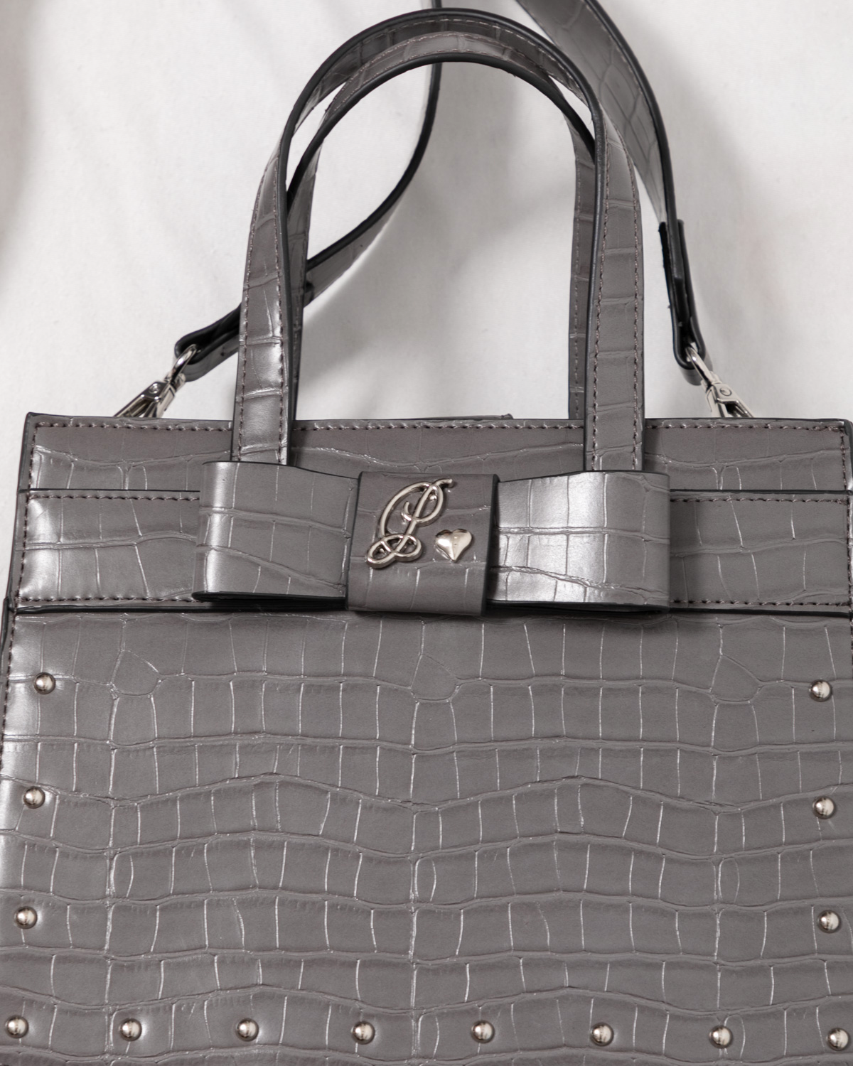 クロコ調スクエアミニトートバッグ