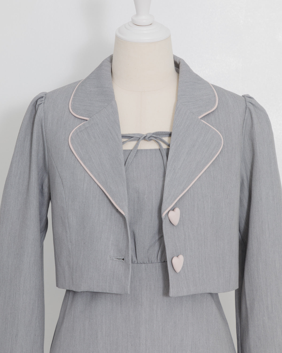 パイピングジャケット×キャミワンピセット