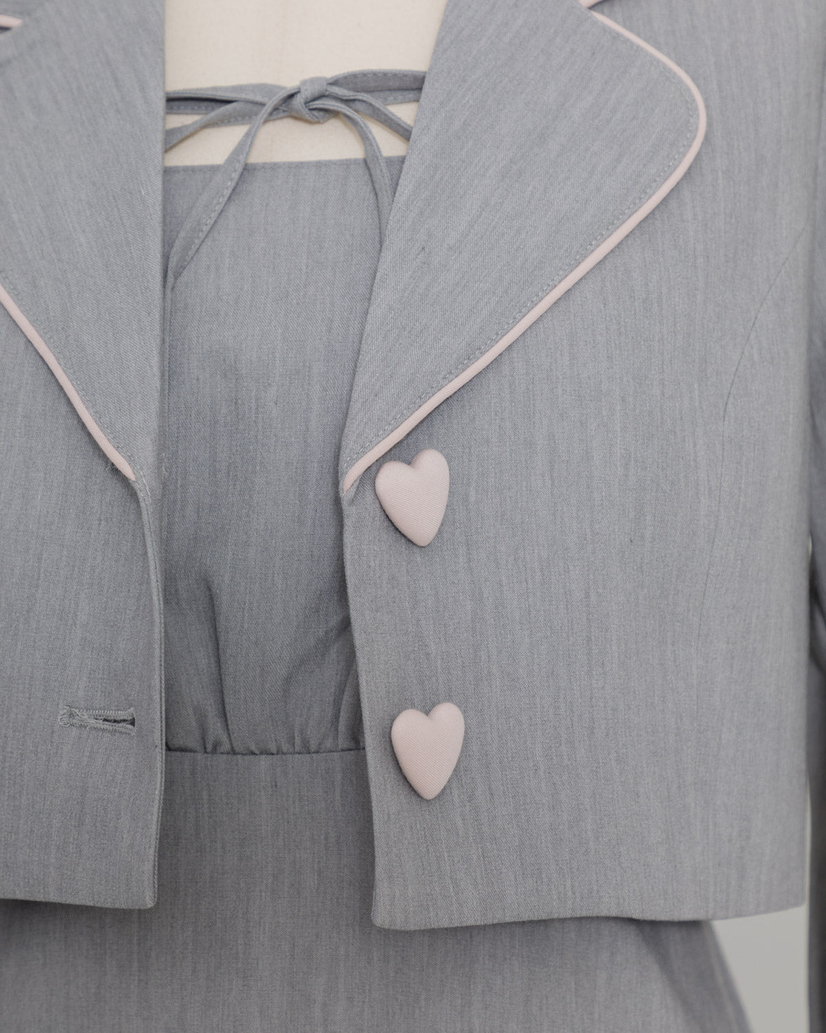 パイピングジャケット×キャミワンピセット