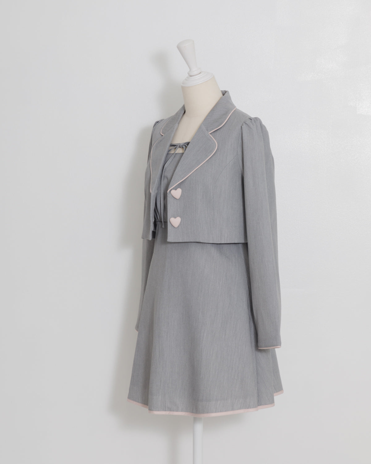 パイピングジャケット×キャミワンピセット