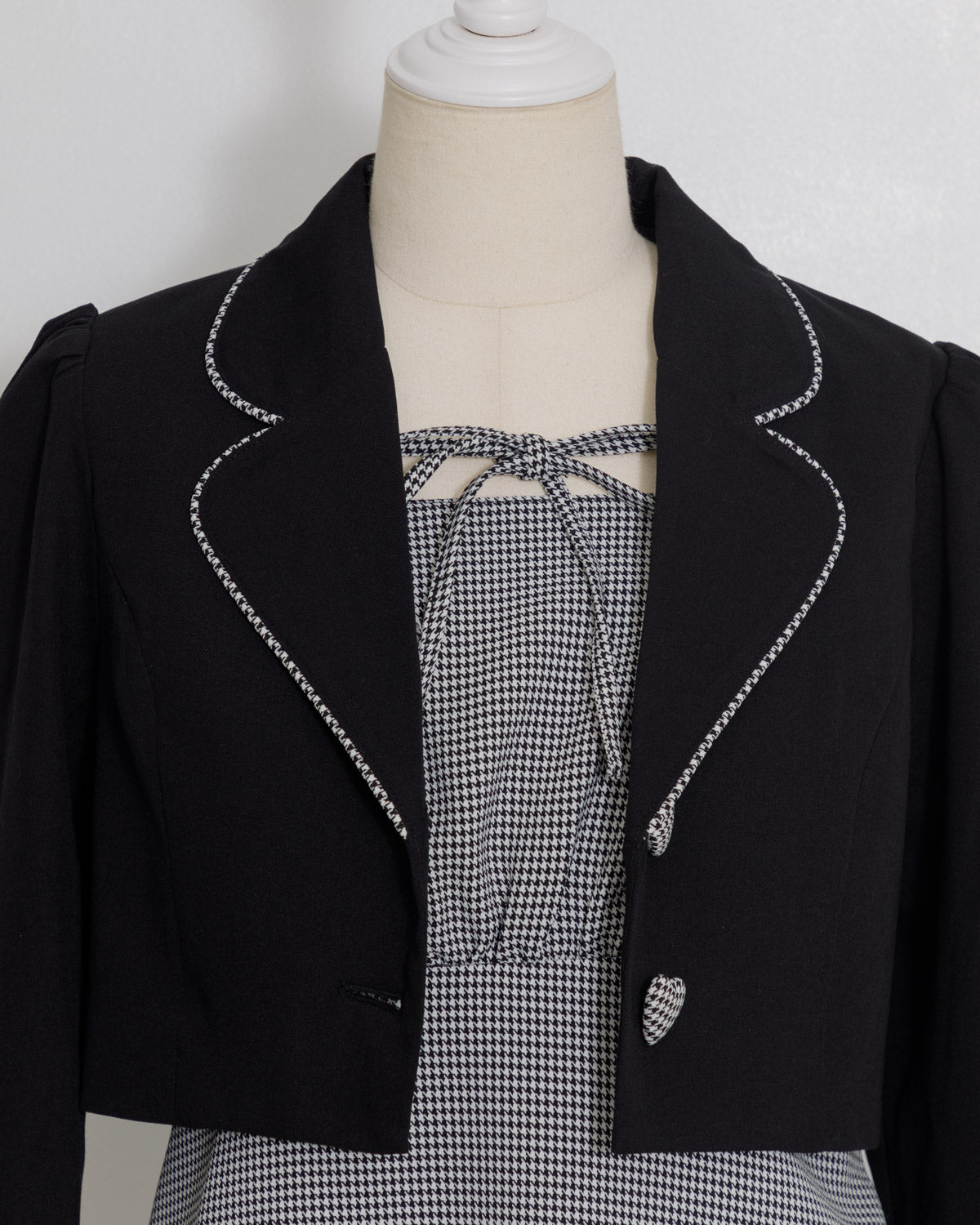 パイピングジャケット×キャミワンピセット