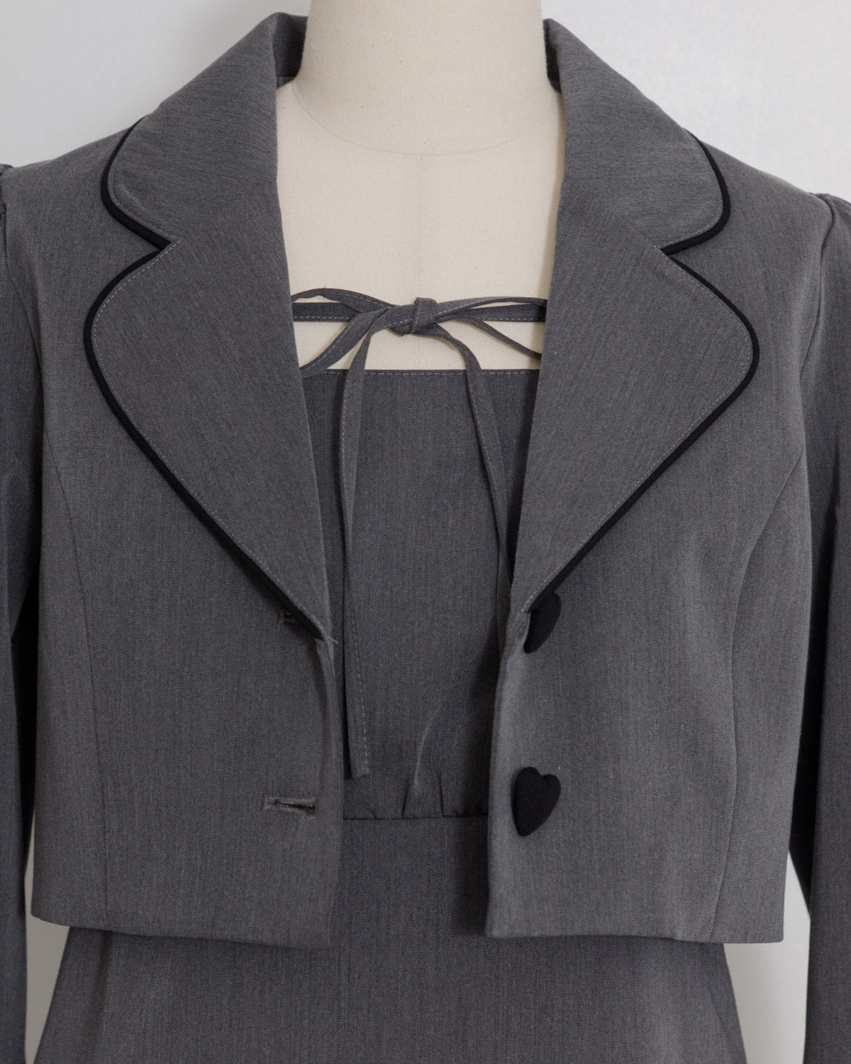 パイピングジャケット×キャミワンピセット