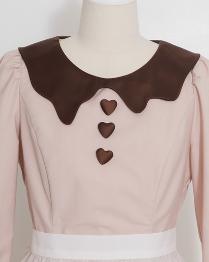 pium melty chocolate フリルエプロンワンピース pium melty chocolate フリルエプロンワンピース