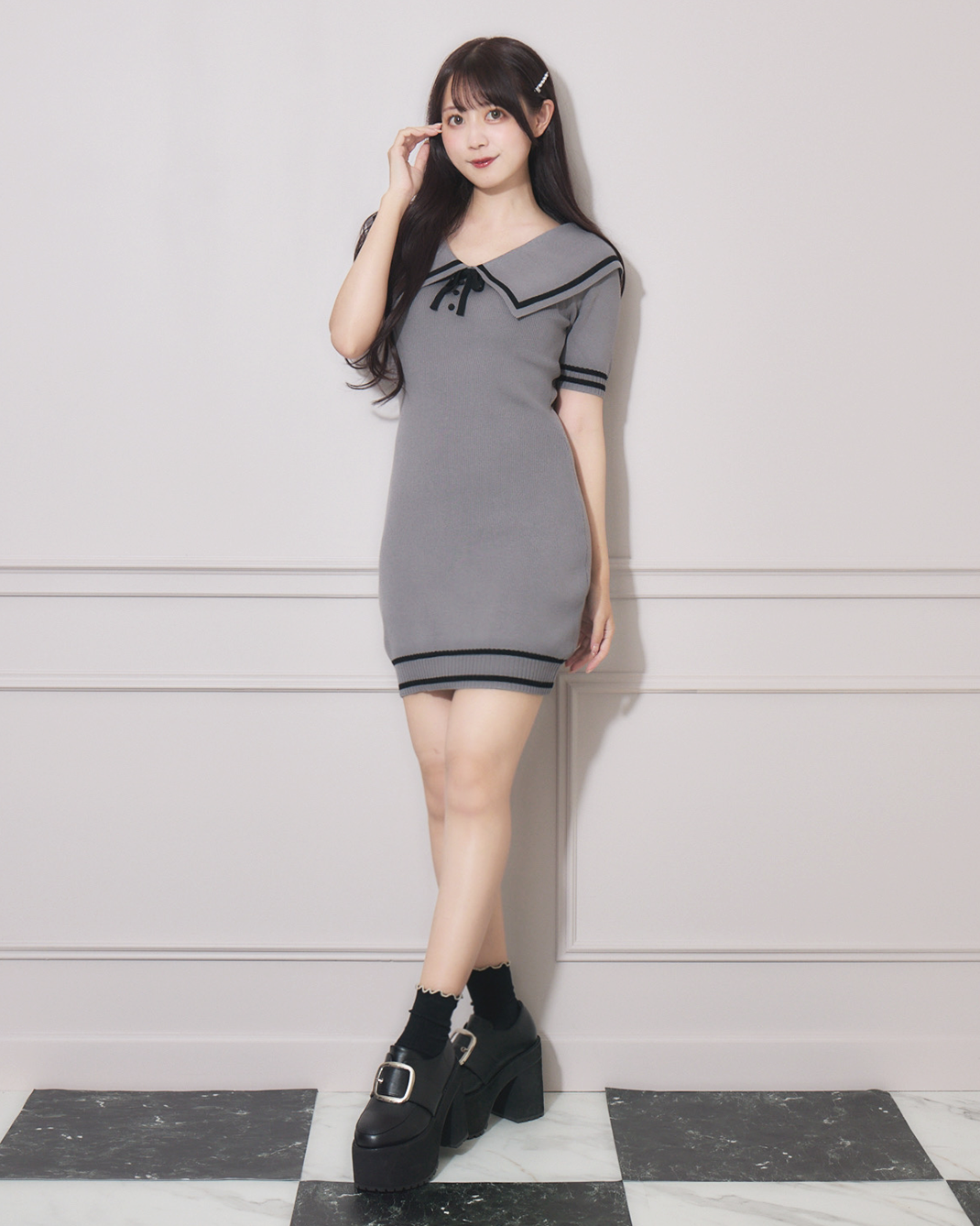 モデル身長:159cm/着用カラー:ダークグレー