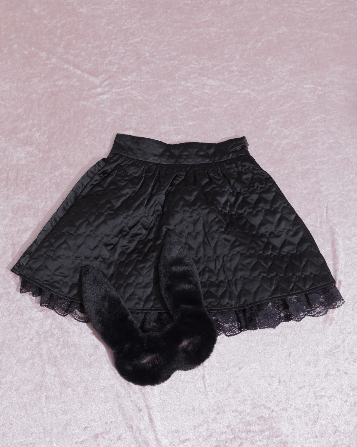 ハートキルティングフレアミニスカート