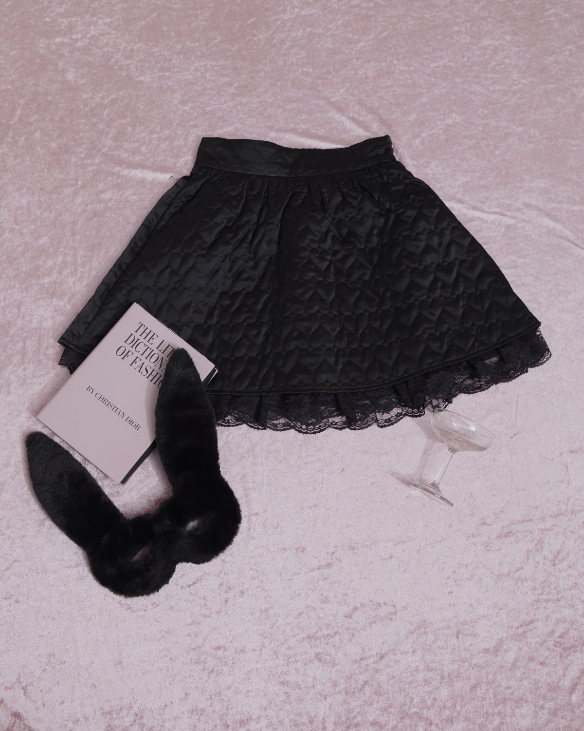 ハートキルティングフレアミニスカート