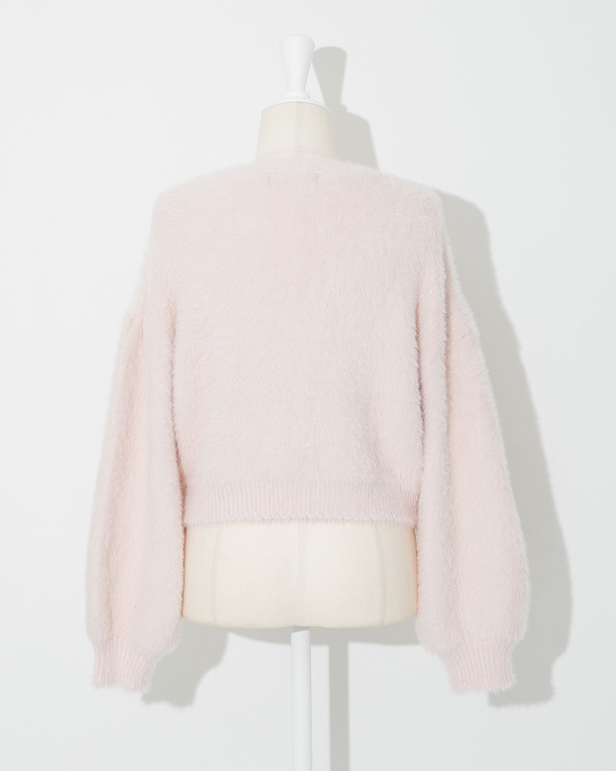 ベロアリボンラメフェザーカーディガン