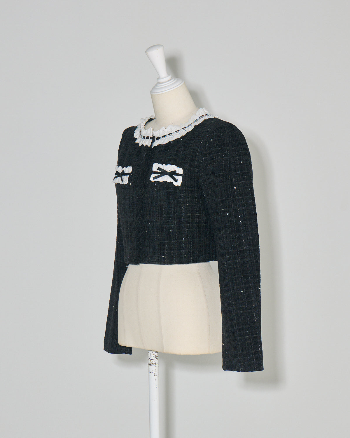 コットンフリルツイードジャケット