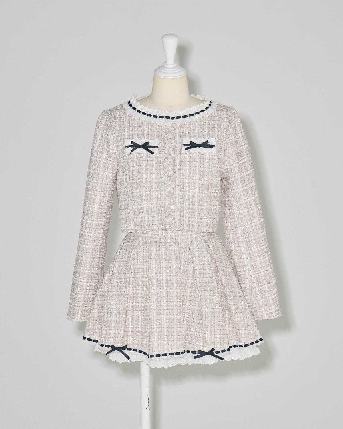 コットンフリルツイードジャケット