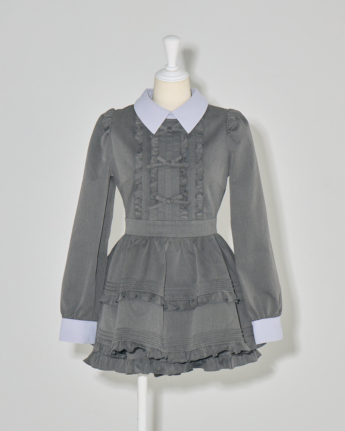 フリルリボン襟付きセットアップ