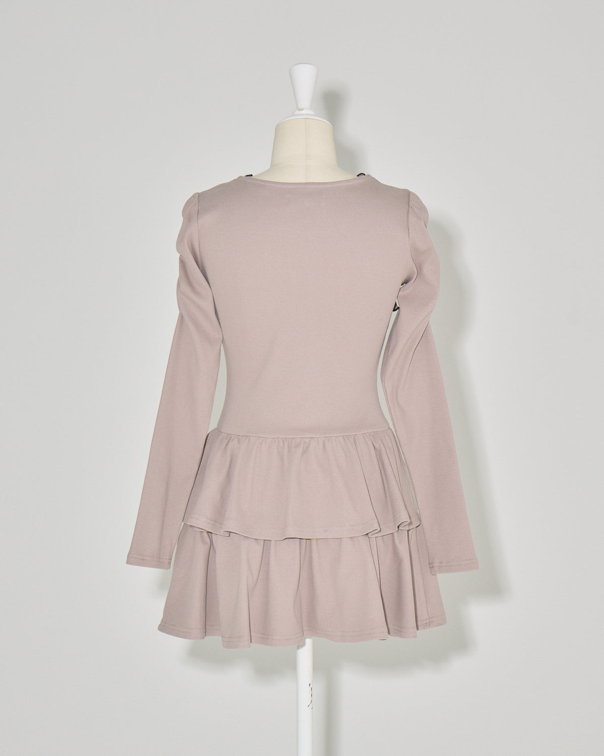 ハートボタンティアードリブワンピース