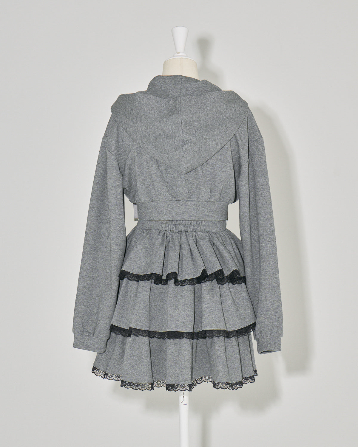 ティアードワンピ×ショートパーカーセット