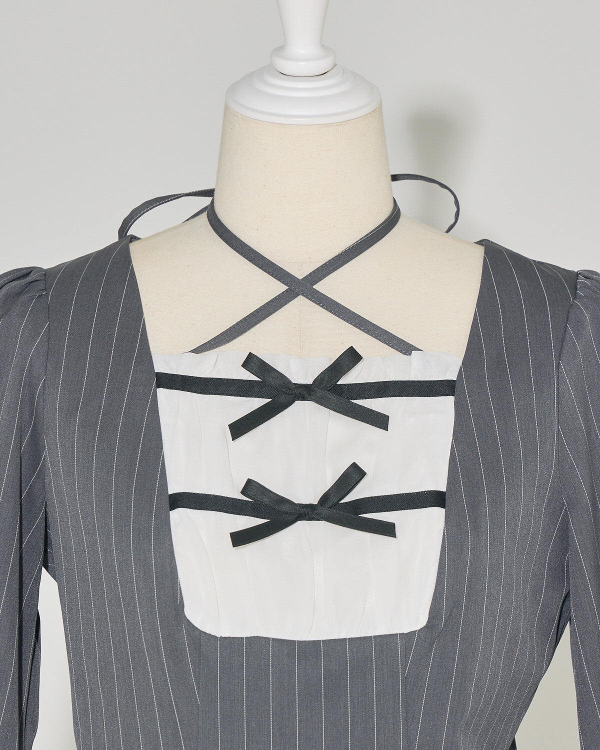 クロステープバイカラーティアードワンピース