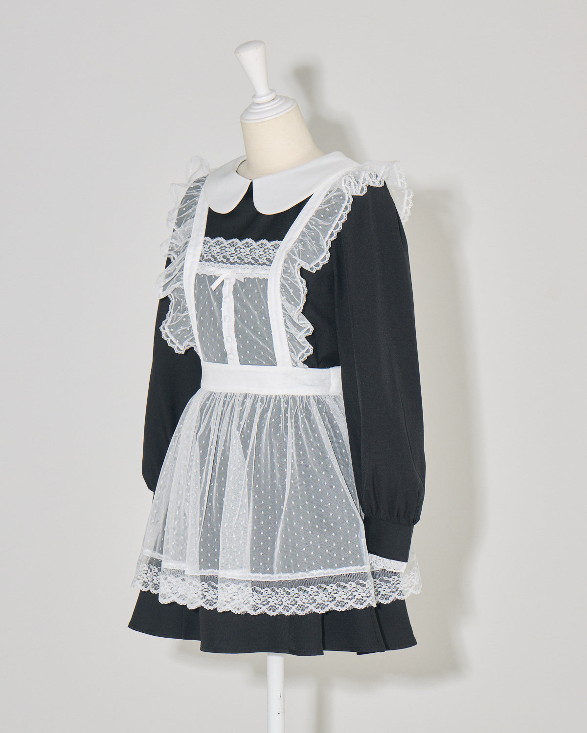 チュールエプロン付きドーリーワンピース