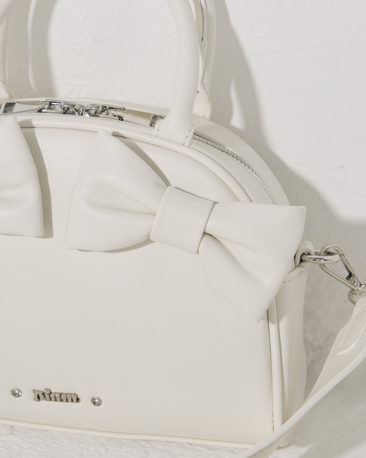 ハートポーチ付きリボンボストンバッグ