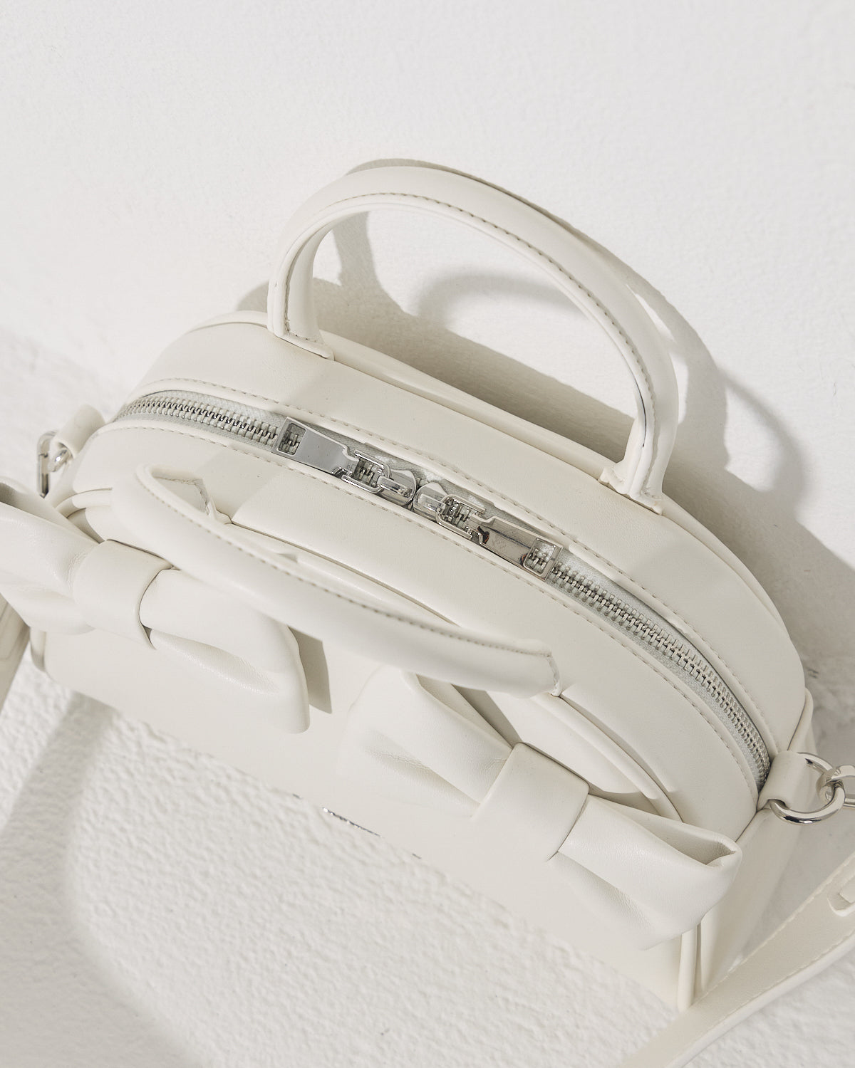 ハートポーチ付きリボンボストンバッグ