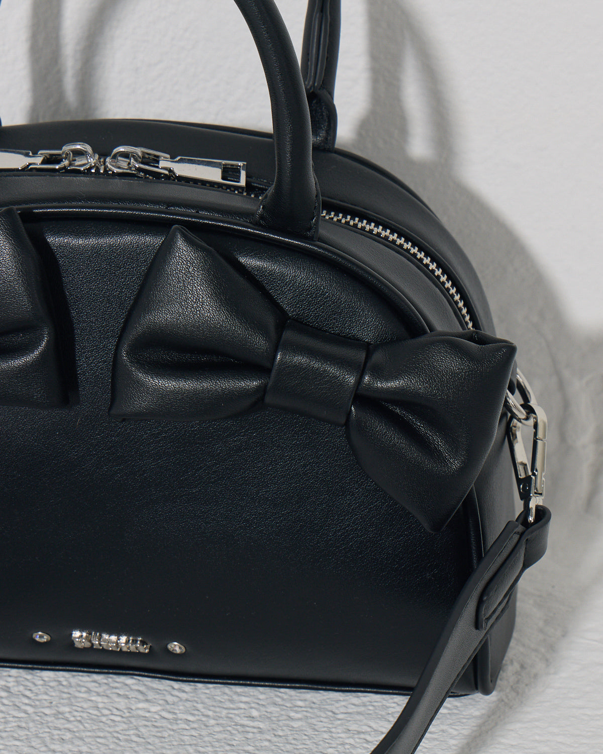 ハートポーチ付きリボンボストンバッグ