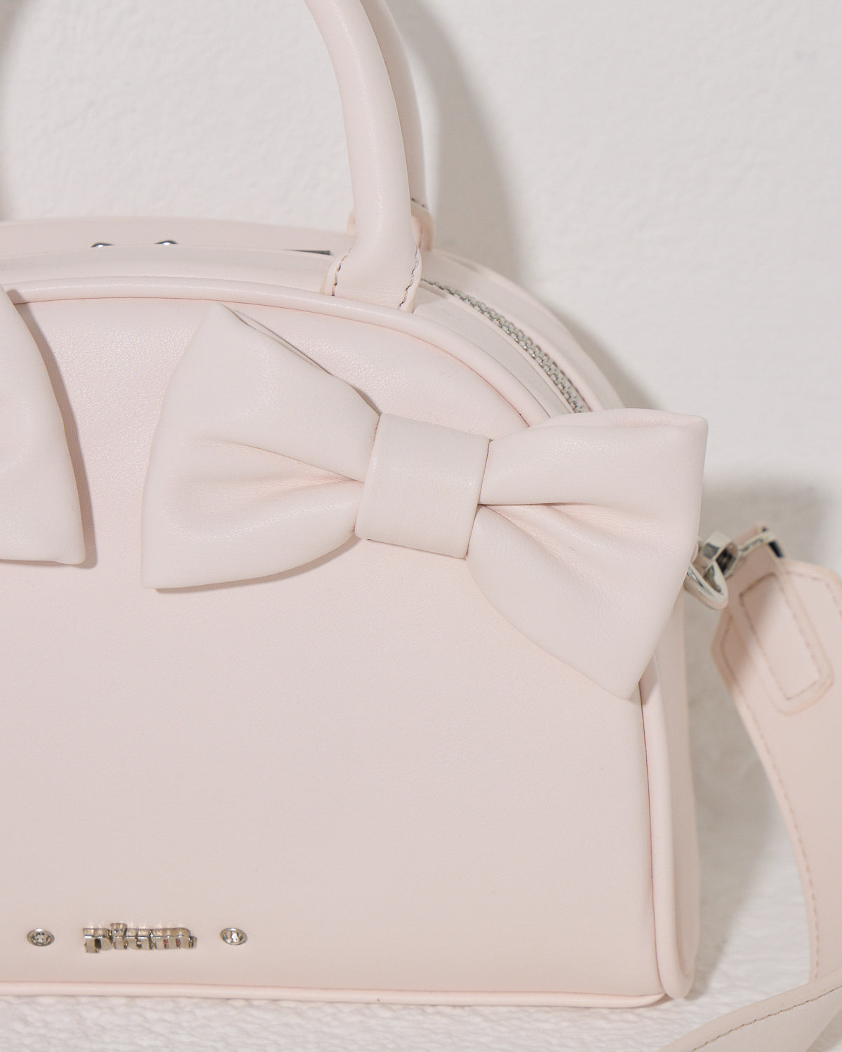 ハートポーチ付きリボンボストンバッグ