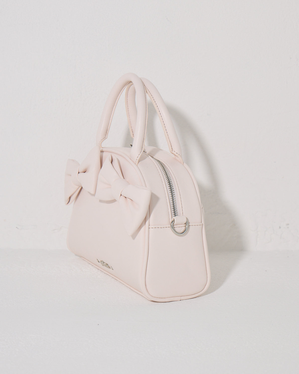 ハートポーチ付きリボンボストンバッグ