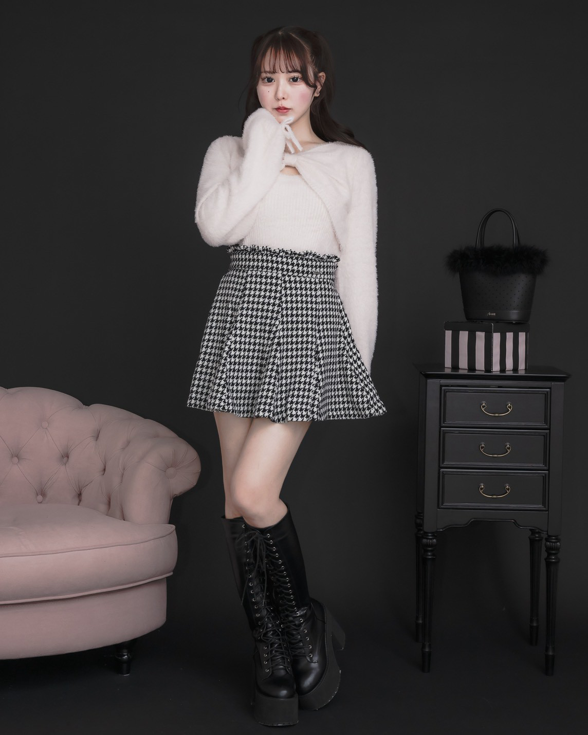 モデル身長：157cm/着用カラー：ピンク