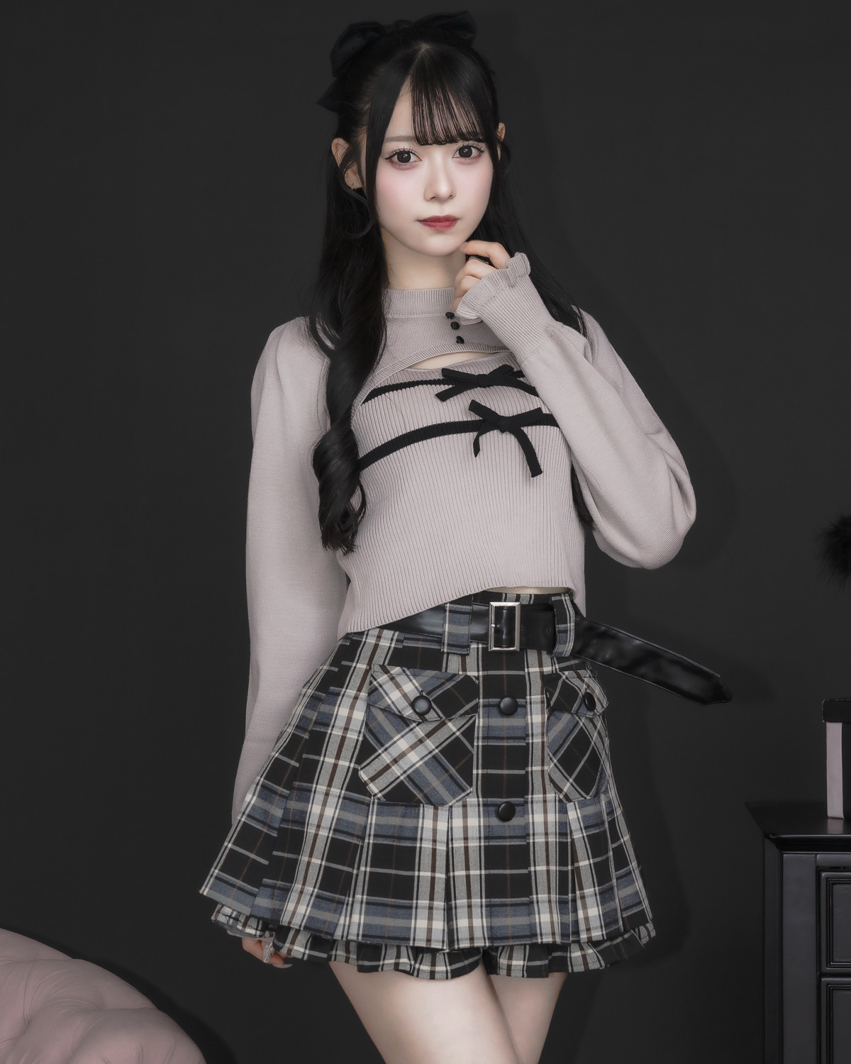 モデル身長:155cm/着用カラー:チャコール