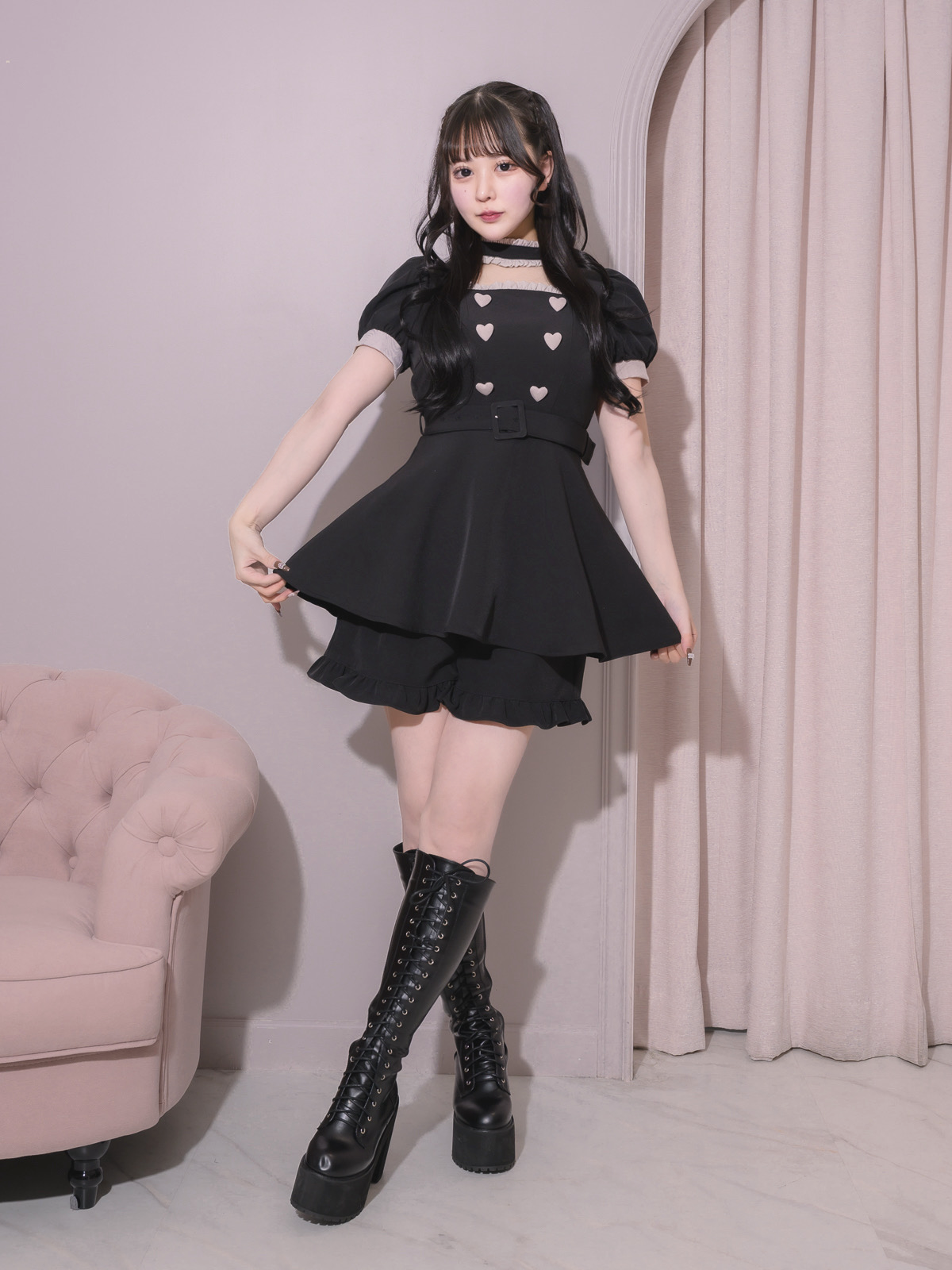 モデル身長:157cm/着用カラー:ブラック