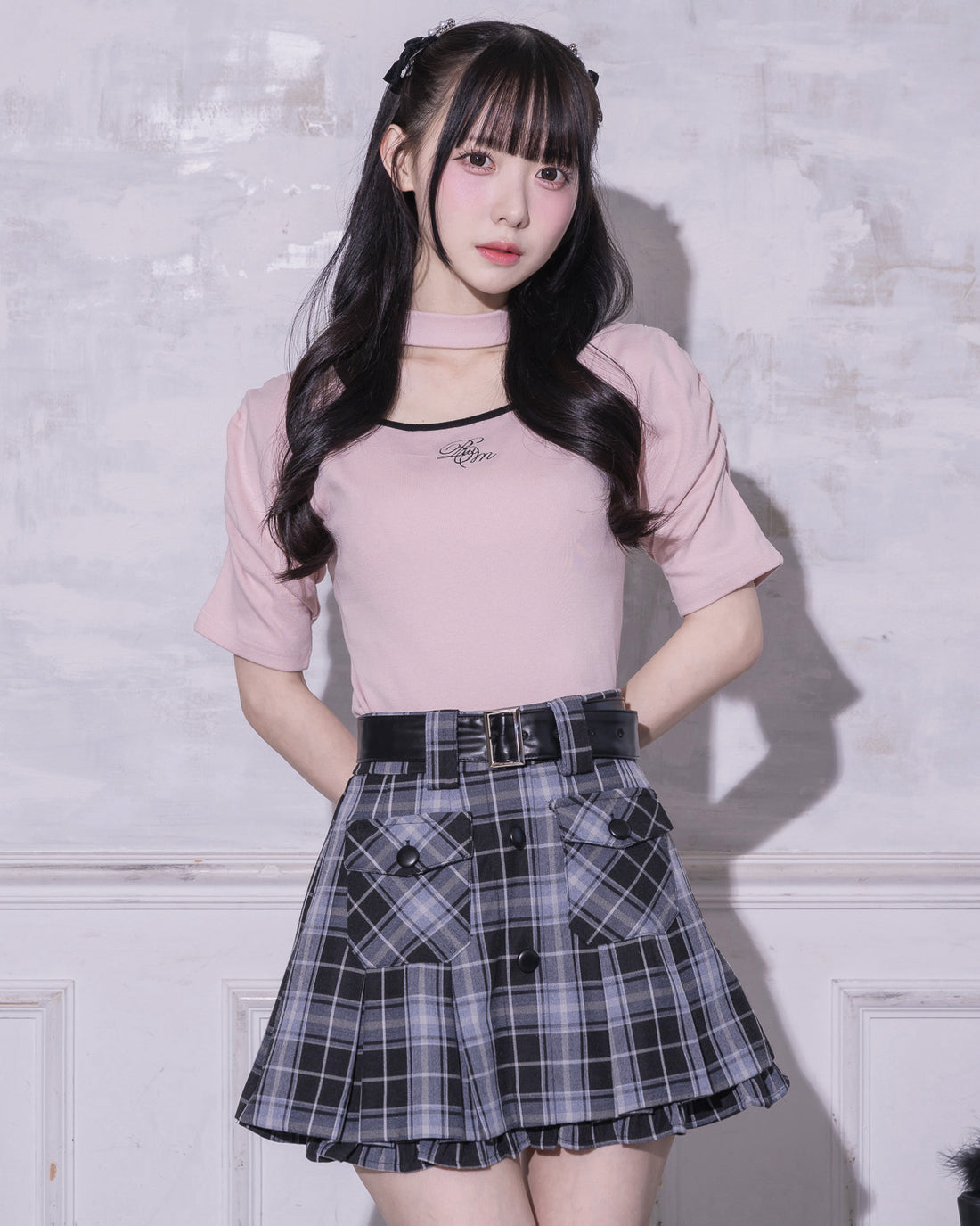 モデル身長：159cm/着用カラー : ピンク