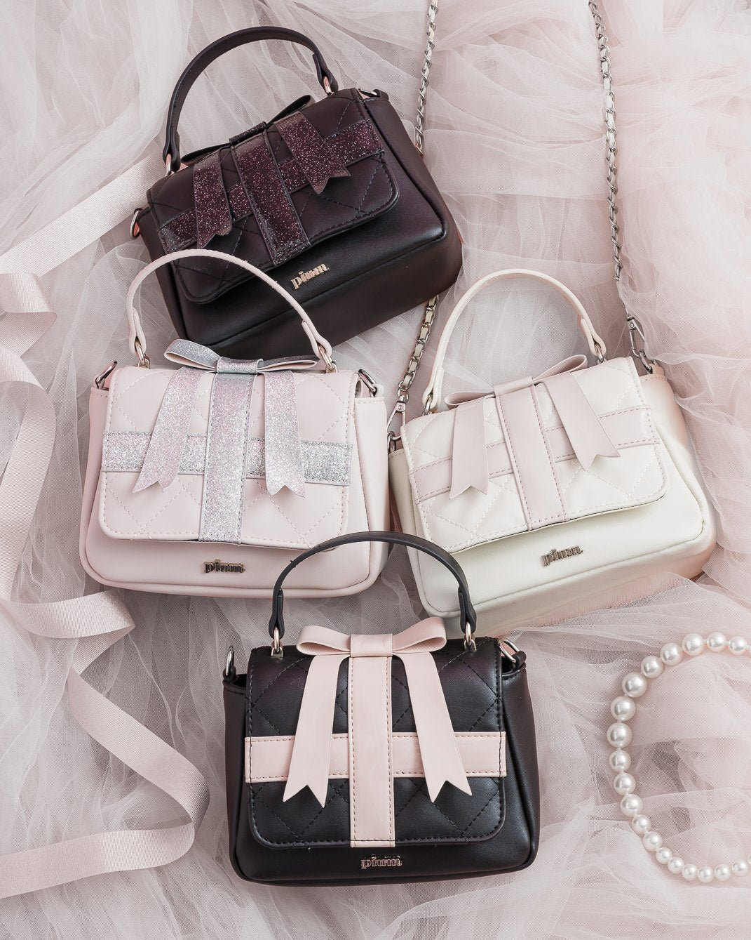 プレゼントリボンキルティングミニバッグ