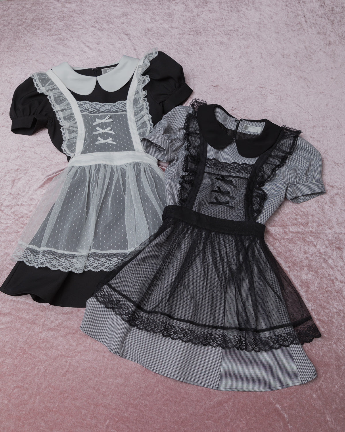 チュールエプロン付きドーリーミニワンピ