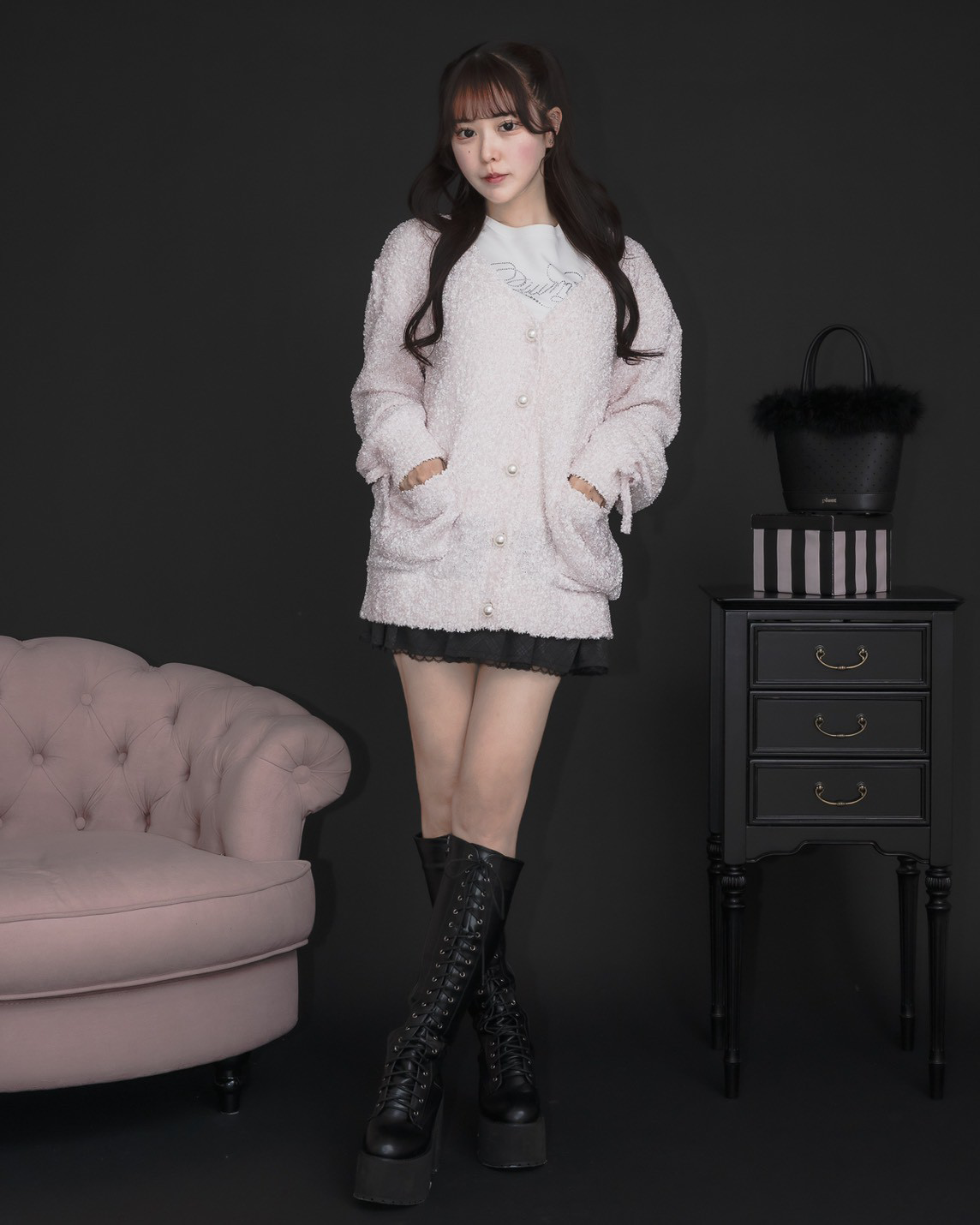 モデル身長:157cm/着用カラー : ピンク