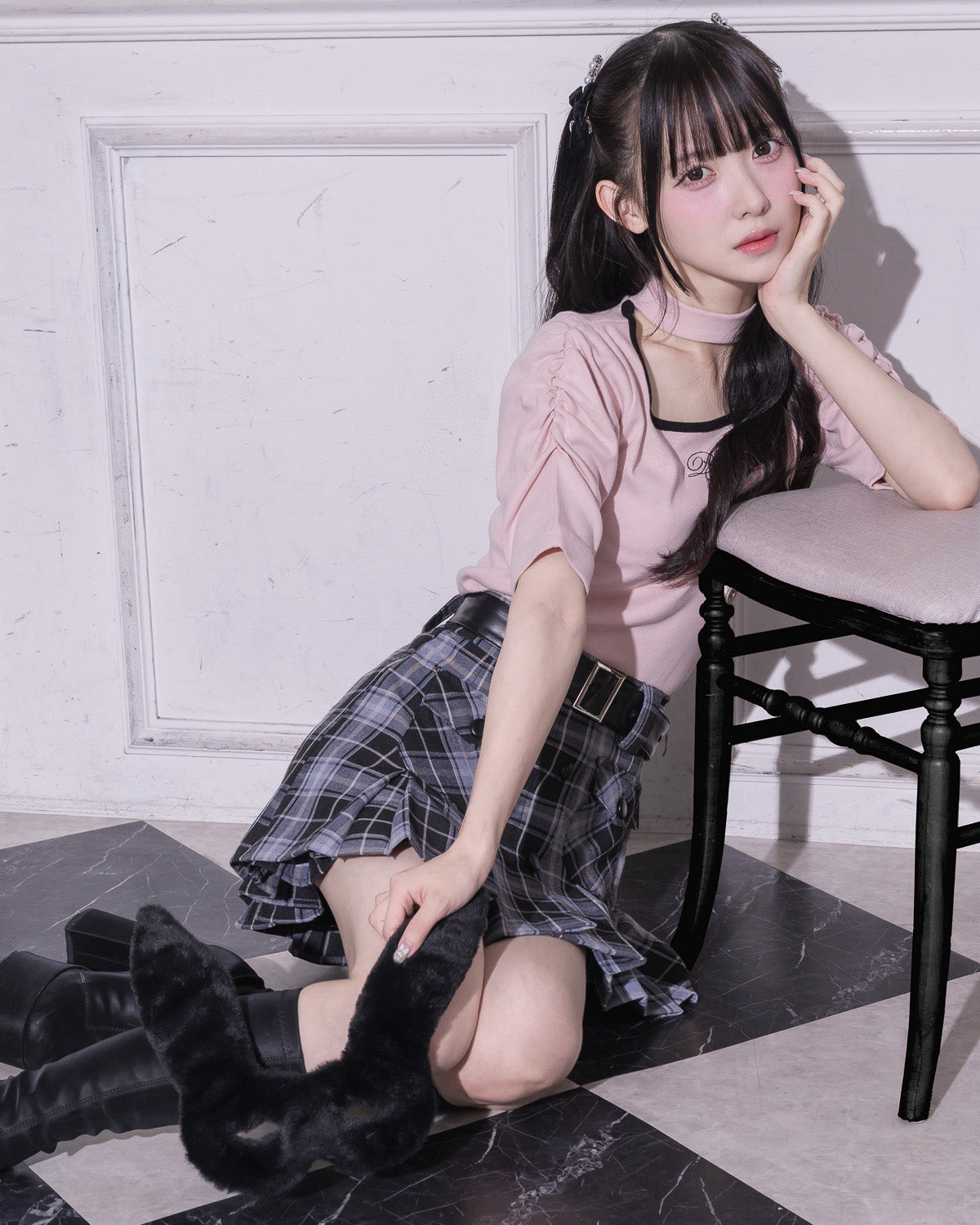 モデル身長:159cm/着用カラー : ピンク