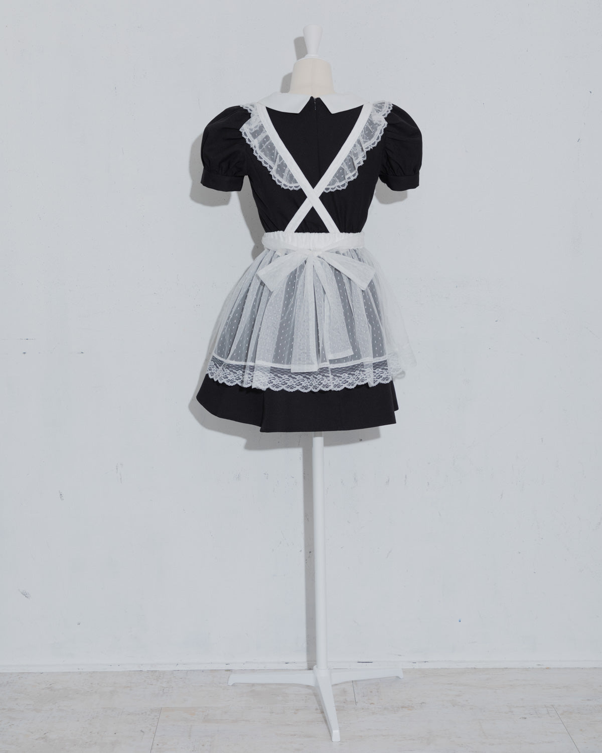 チュールエプロン付きドーリーミニワンピ