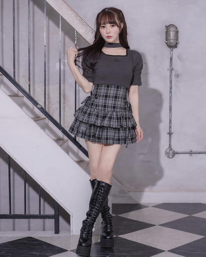 モデル身長：157cm/着用カラー : グレーチェック