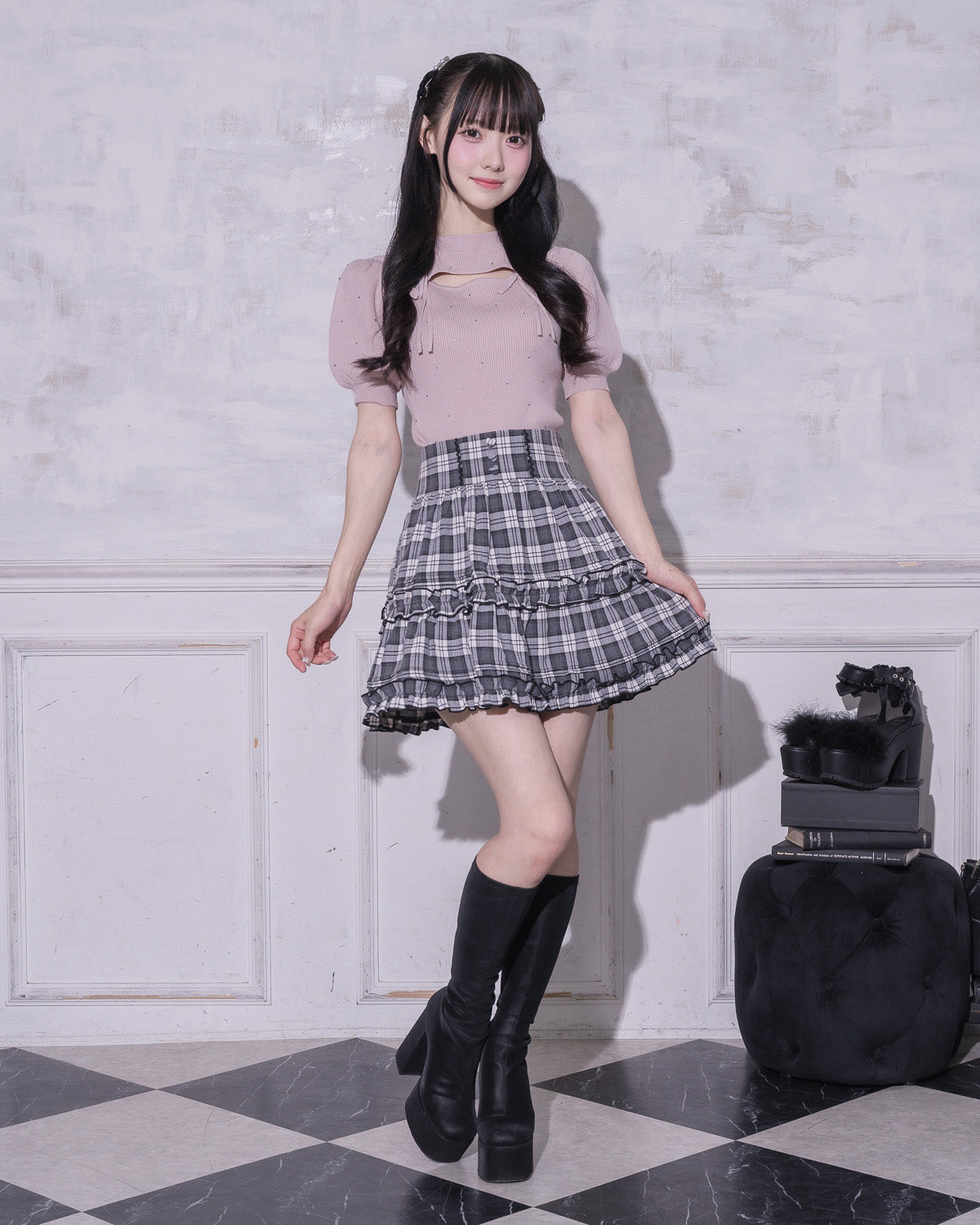 モデル身長:159cm/着用カラー:ピンク