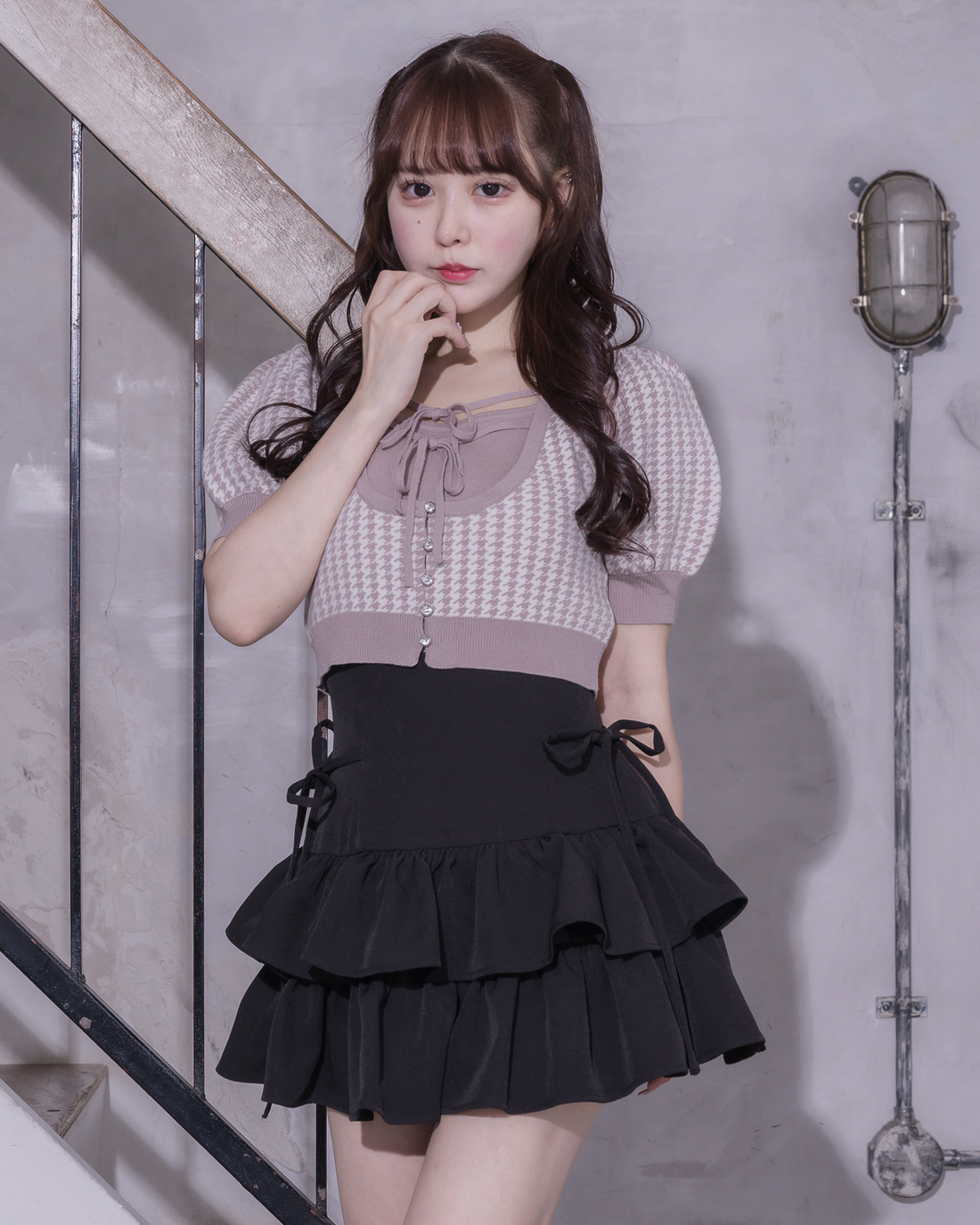 モデル身長：157cm/着用カラー：モーブピンク