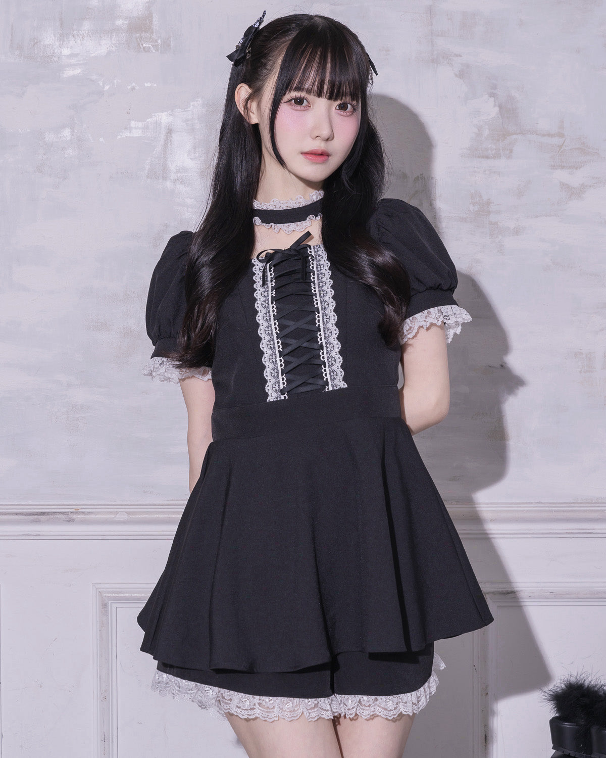 モデル身長:159cm/着用カラー : ブラック