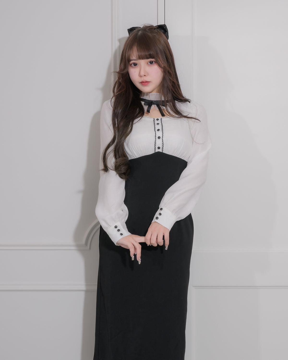 モデル身長:157cm/着用カラー:ホワイト