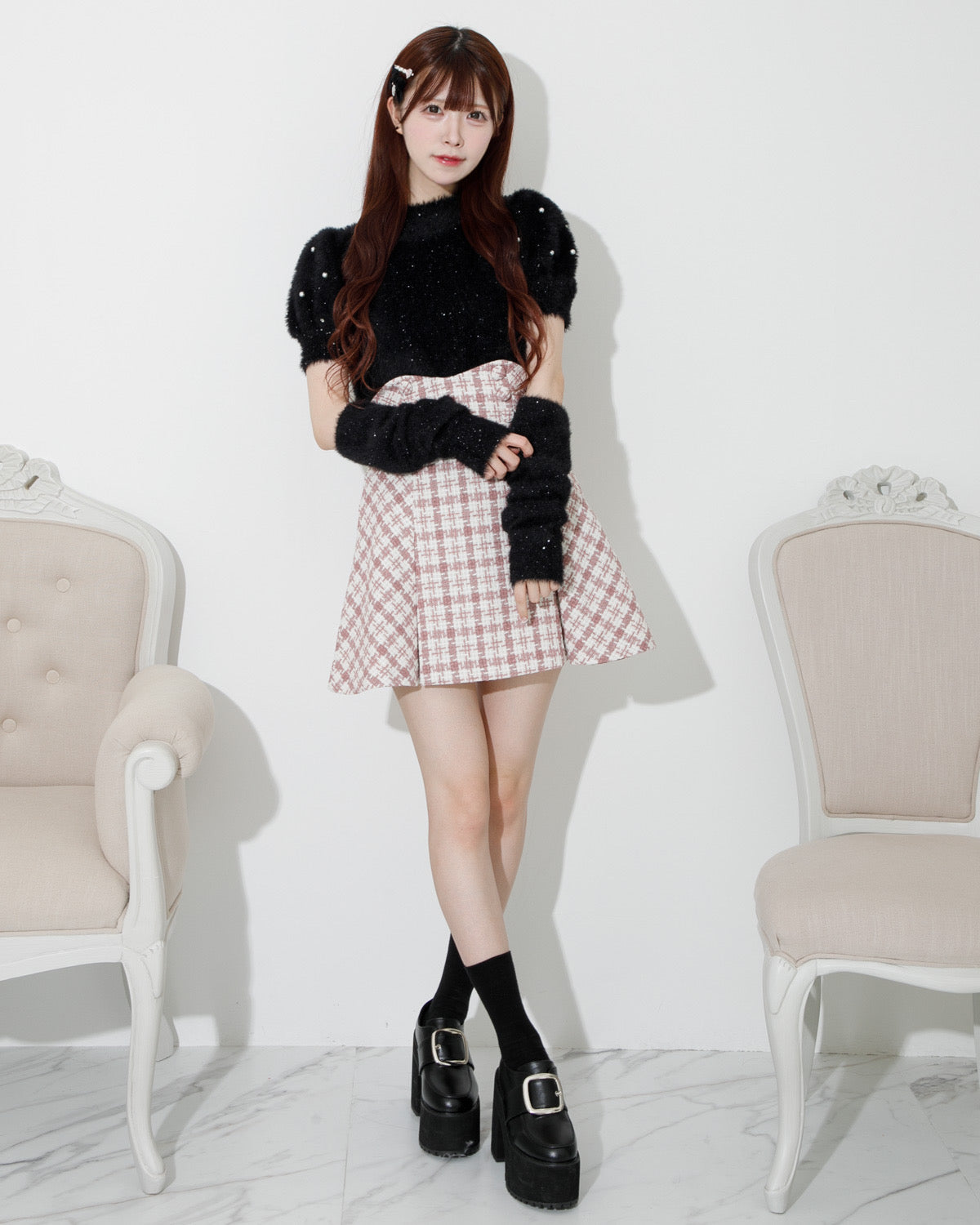 モデル身長:161cm/着用カラー:ブラック